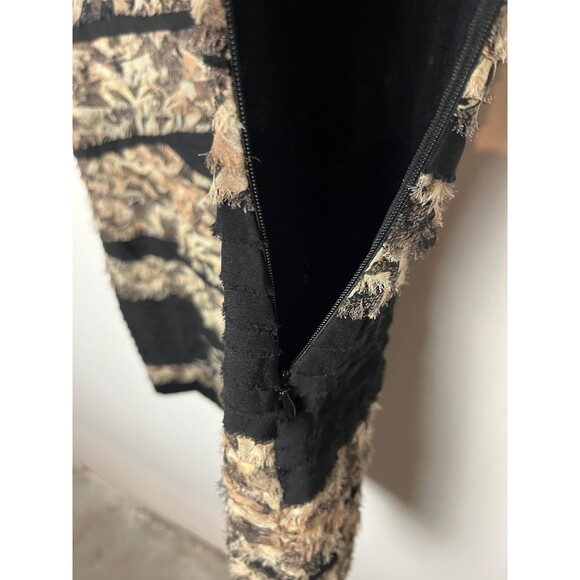 Diane von Furstenberg Dress Womens Medium Black Striped Bodycon Short Sleeve - Picture 2 of 7